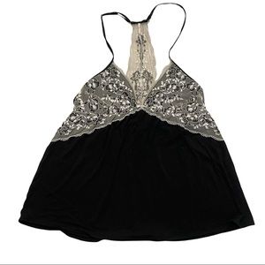 VICTORIA’S SECRET Black Lacy Cami Top Lingerie Nighty Size M
